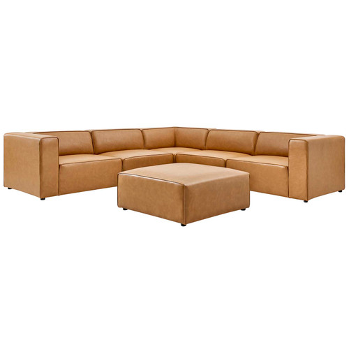 Mingle Vegan Leather 6-Piece Furniture Set EEI-4796-TAN