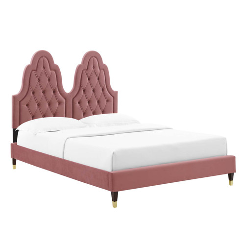 Alexandria Tufted Performance Velvet Twin Platform Bed MOD-6932-DUS