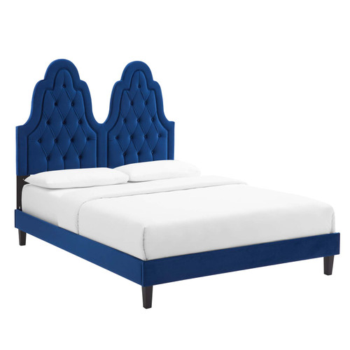 Alexandria Tufted Performance Velvet Twin Platform Bed MOD-6933-NAV