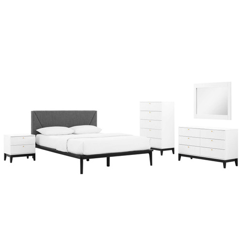 Dakota 5 Piece Upholstered Bedroom Set MOD-7036-WHI
