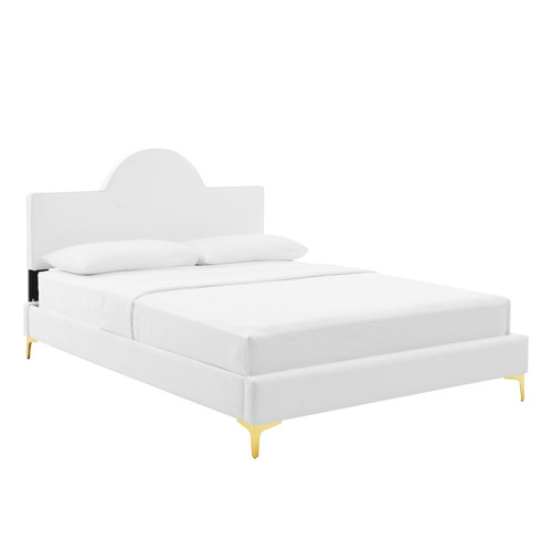 Sunny Performance Velvet Twin Bed MOD-7027-WHI