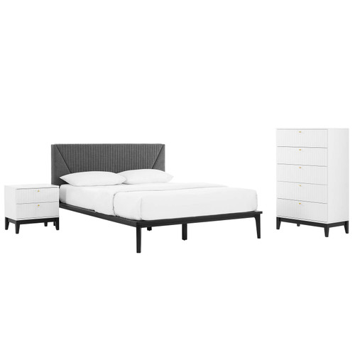 Dakota 3 Piece Upholstered Bedroom Set MOD-6962-WHI