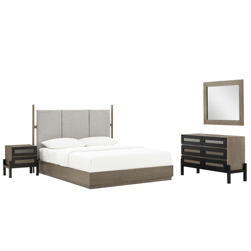 Merritt 4 Piece Upholstered Bedroom Set MOD-6957-OAK