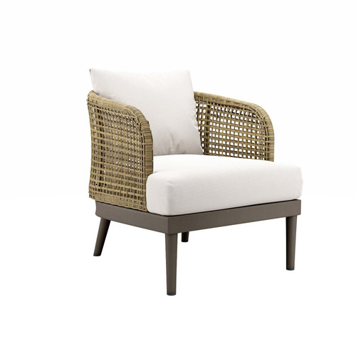 Meadow Outdoor Patio Armchair EEI-4986-NAT-WHI