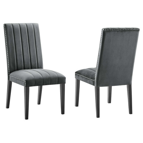 Catalyst Performance Velvet Dining Side Chairs - Set of 2 EEI-5081-GRY