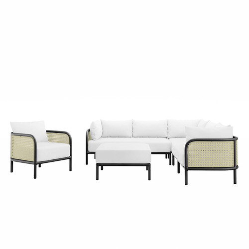 Hanalei Outdoor Patio 5-Piece Sectional EEI-5634-IVO-WHI