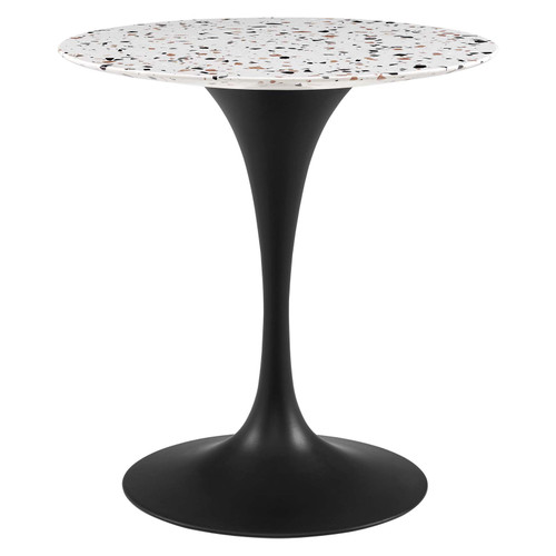 Lippa 28" Round Terrazzo Dining Table EEI-5700-BLK-WHI