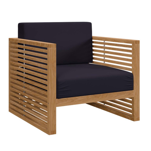 Carlsbad Teak Wood Outdoor Patio Armchair EEI-5606-NAT-NAV