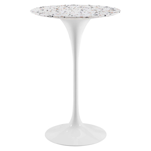 Lippa 28" Round Terrazzo Bar Table EEI-5707-WHI-WHI