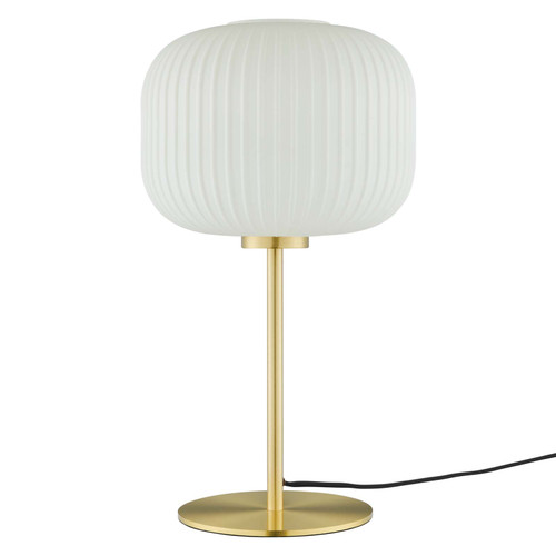 Reprise Glass Sphere Glass and Metal Table Lamp EEI-5622-WHI-SBR