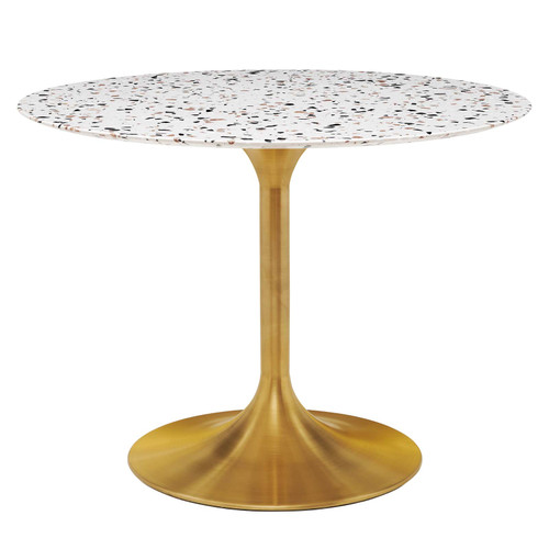 Lippa 40" Round Terrazzo Dining Table EEI-5724-GLD-WHI