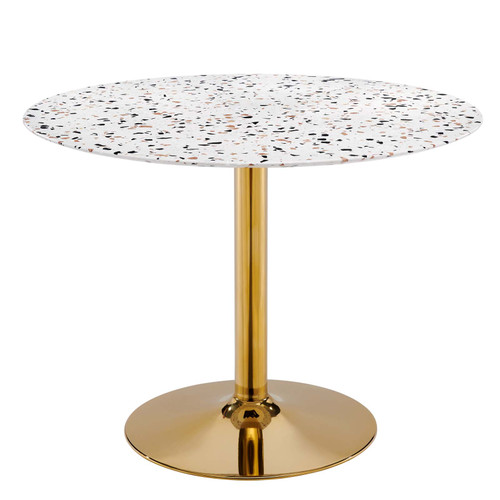 Verne 40" Round Terrazzo Dining Table EEI-5726-GLD-WHI