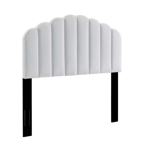 Veronique Twin Performance Velvet Headboard MOD-6206-WHI