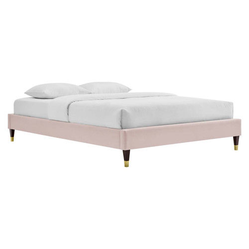 Harlow Twin Performance Velvet Platform Bed Frame MOD-6268-PNK