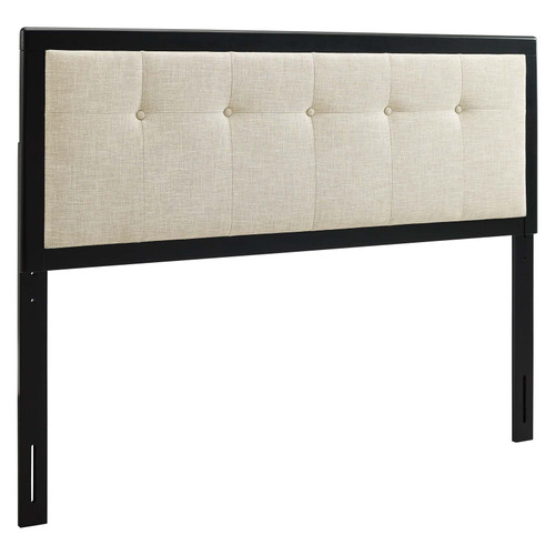 Draper Tufted Queen Fabric and Wood Headboard MOD-6226-BLK-BEI