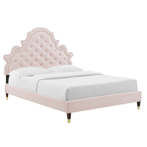 Gwyneth Tufted Performance Velvet Twin Platform Bed MOD-6755-PNK