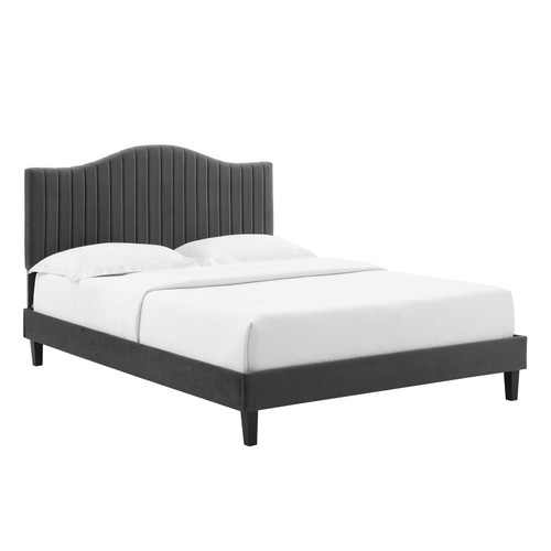 Juniper Channel Tufted Performance Velvet King Platform Bed MOD-6750-CHA