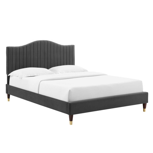 Juniper Channel Tufted Performance Velvet King Platform Bed MOD-6749-CHA