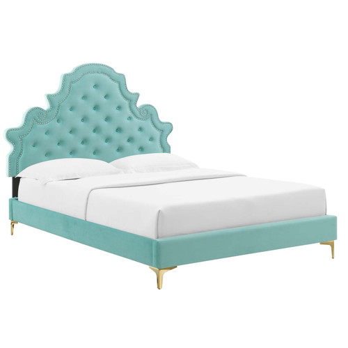 Gwyneth Tufted Performance Velvet Queen Platform Bed MOD-6751-MIN