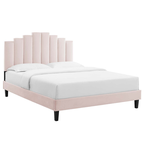 Elise Twin Performance Velvet Platform Bed MOD-6876-PNK