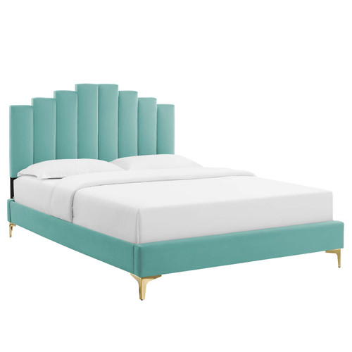 Elise Full Performance Velvet Platform Bed MOD-6880-MIN