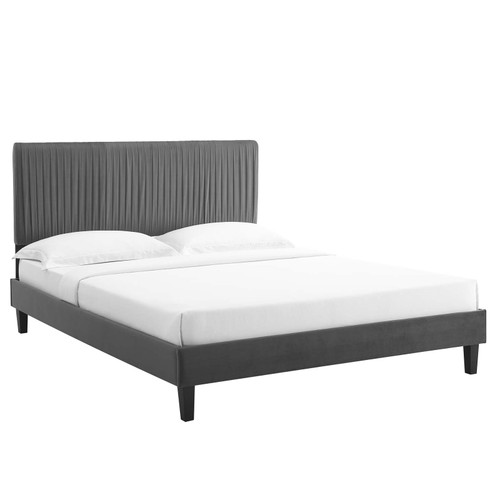 Peyton Performance Velvet Twin Platform Bed MOD-6867-CHA