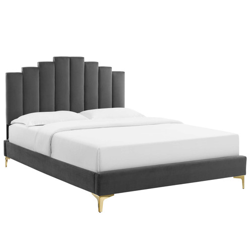 Elise King Performance Velvet Platform Bed MOD-6881-CHA