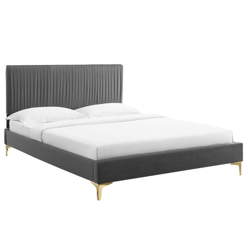 Peyton Performance Velvet Full Platform Bed MOD-6868-CHA