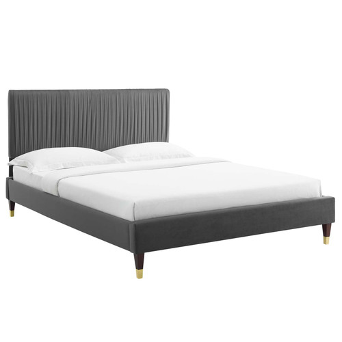 Peyton Performance Velvet King Platform Bed MOD-6872-CHA