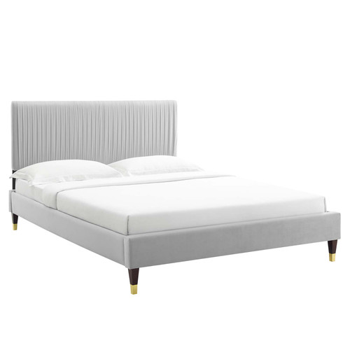 Peyton Performance Velvet King Platform Bed MOD-6872-LGR