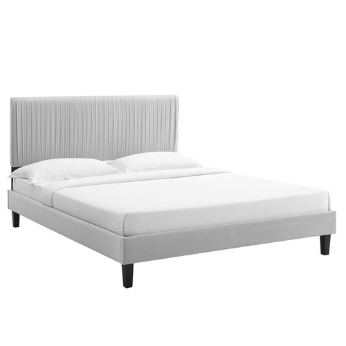 Peyton Performance Velvet Full Platform Bed MOD-6870-LGR