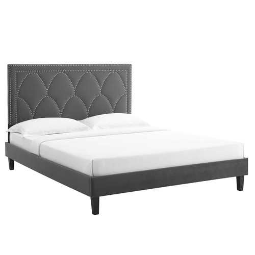 Kendall Performance Velvet Queen Bed MOD-6591-CHA