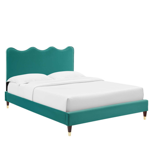 Current Performance Velvet Twin Platform Bed MOD-6728-TEA