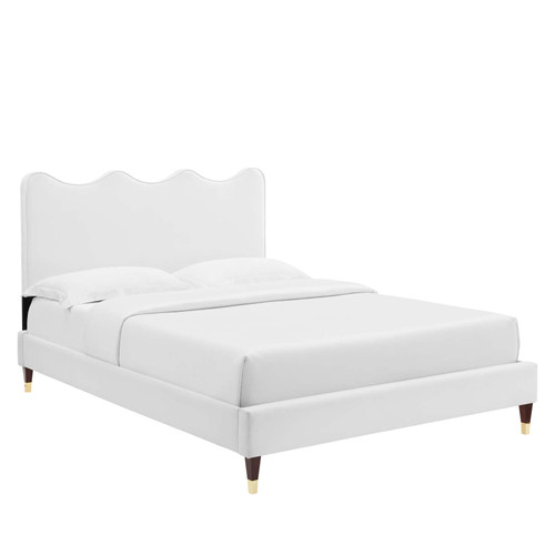 Current Performance Velvet Twin Platform Bed MOD-6728-WHI