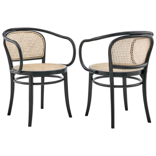 Oliana Wood Dining Armchair Set of 2 EEI-6079-BLK