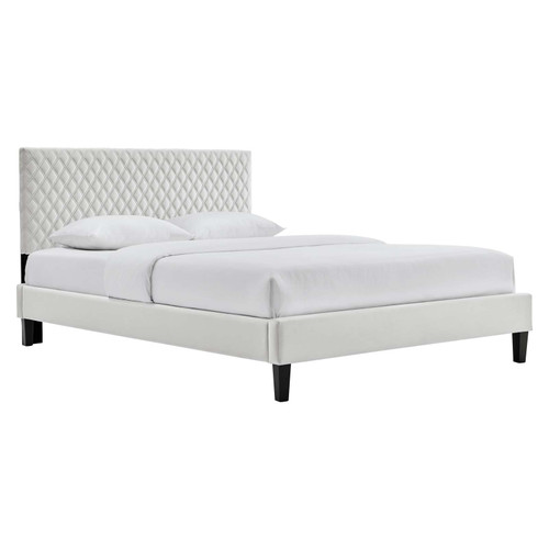 Garcelle Performance Velvet Queen Platform Bed MOD-6289-LGR