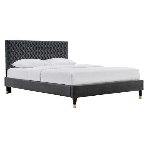 Garcelle Performance Velvet Queen Platform Bed MOD-6290-CHA