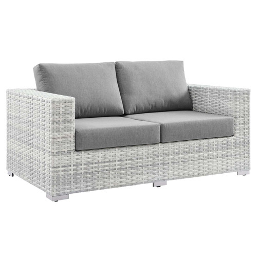 Convene Outdoor Patio Loveseat EEI-4306-LGR-GRY