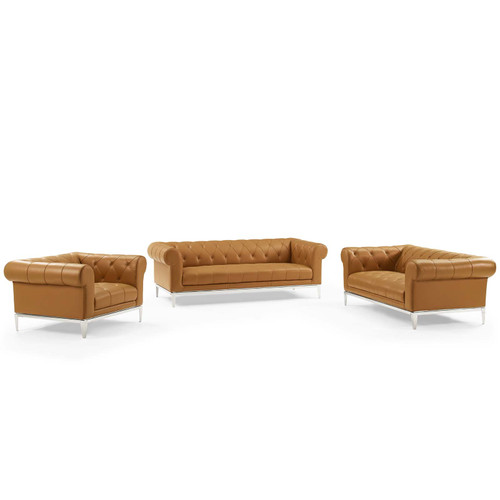 Idyll 3 Piece Upholstered Leather Set EEI-4190-TAN-SET