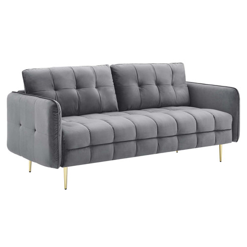 Cameron Tufted Performance Velvet Sofa EEI-4450-GRY