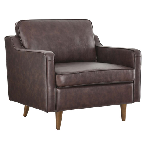 Impart Genuine Leather Armchair EEI-5555-BRN