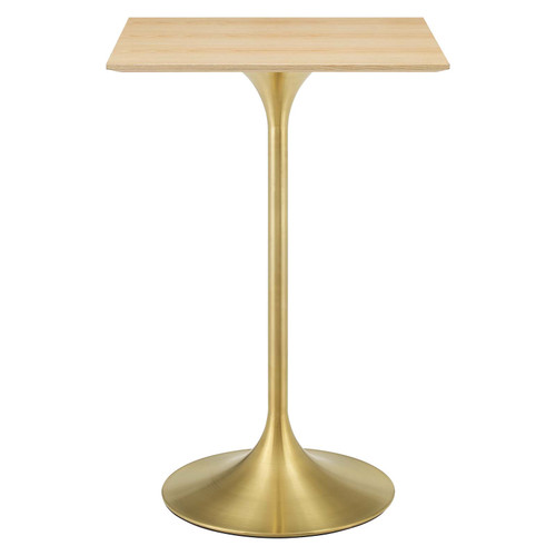 Lippa 28" Square Wood Bar Table EEI-5532-GLD-NAT