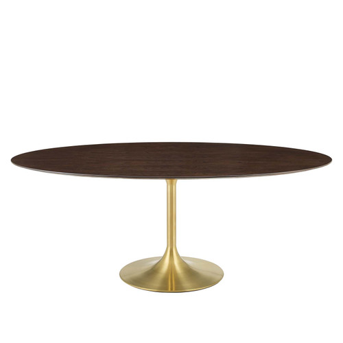 Lippa 78" Oval Wood Dining Table EEI-5526-GLD-CHE