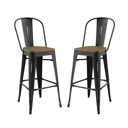 Promenade Bar Stool Set of 2 EEI-3896-BLK-SET