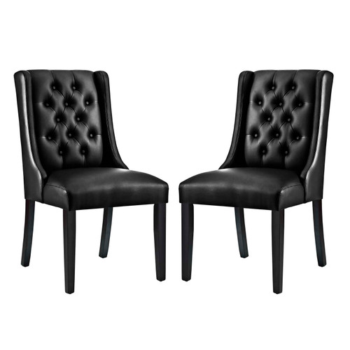 Baronet Dining Chair Vinyl Set of 2 EEI-3950-BLK