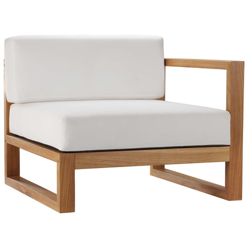 Upland Outdoor Patio Right-Arm Chair EEI-4123-NAT-WHI