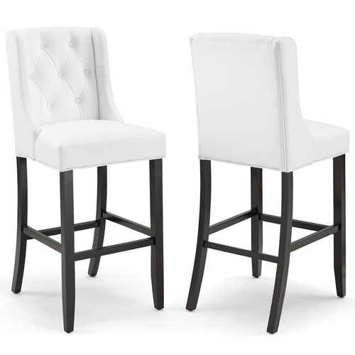 Baronet Bar Stool Faux Leather Set of 2 EEI-4023-WHI