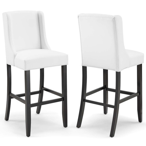 Baron Bar Stool Faux Leather Set of 2 EEI-4019-WHI