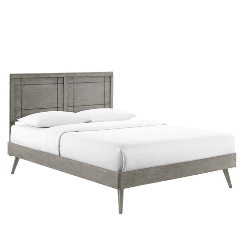 Marlee Queen Wood Platform Bed With Splayed Legs MOD-6382-GRY