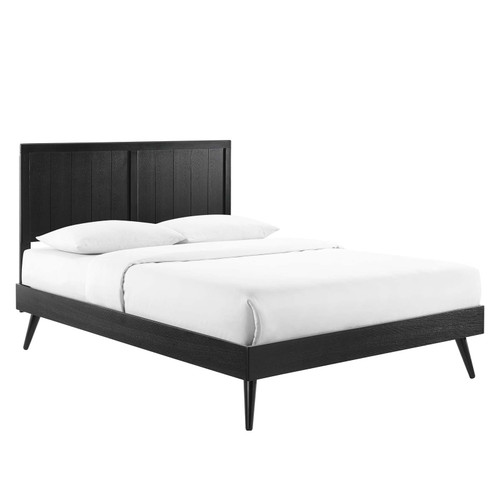 Alana Queen Wood Platform Bed With Splayed Legs MOD-6379-BLK